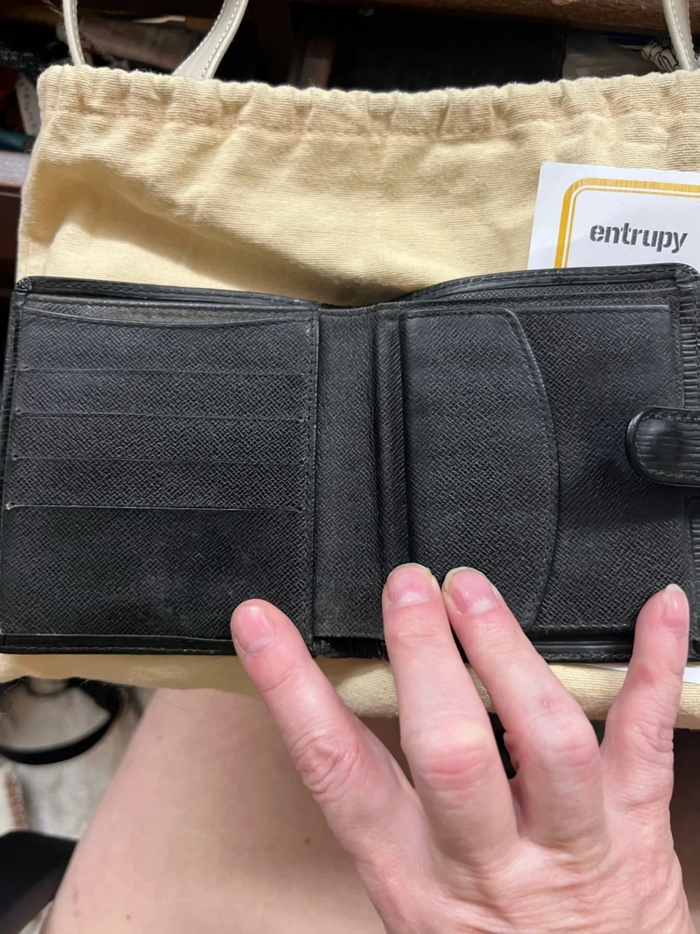 Louis Vuitton Black Epi Leather Snap Wallet